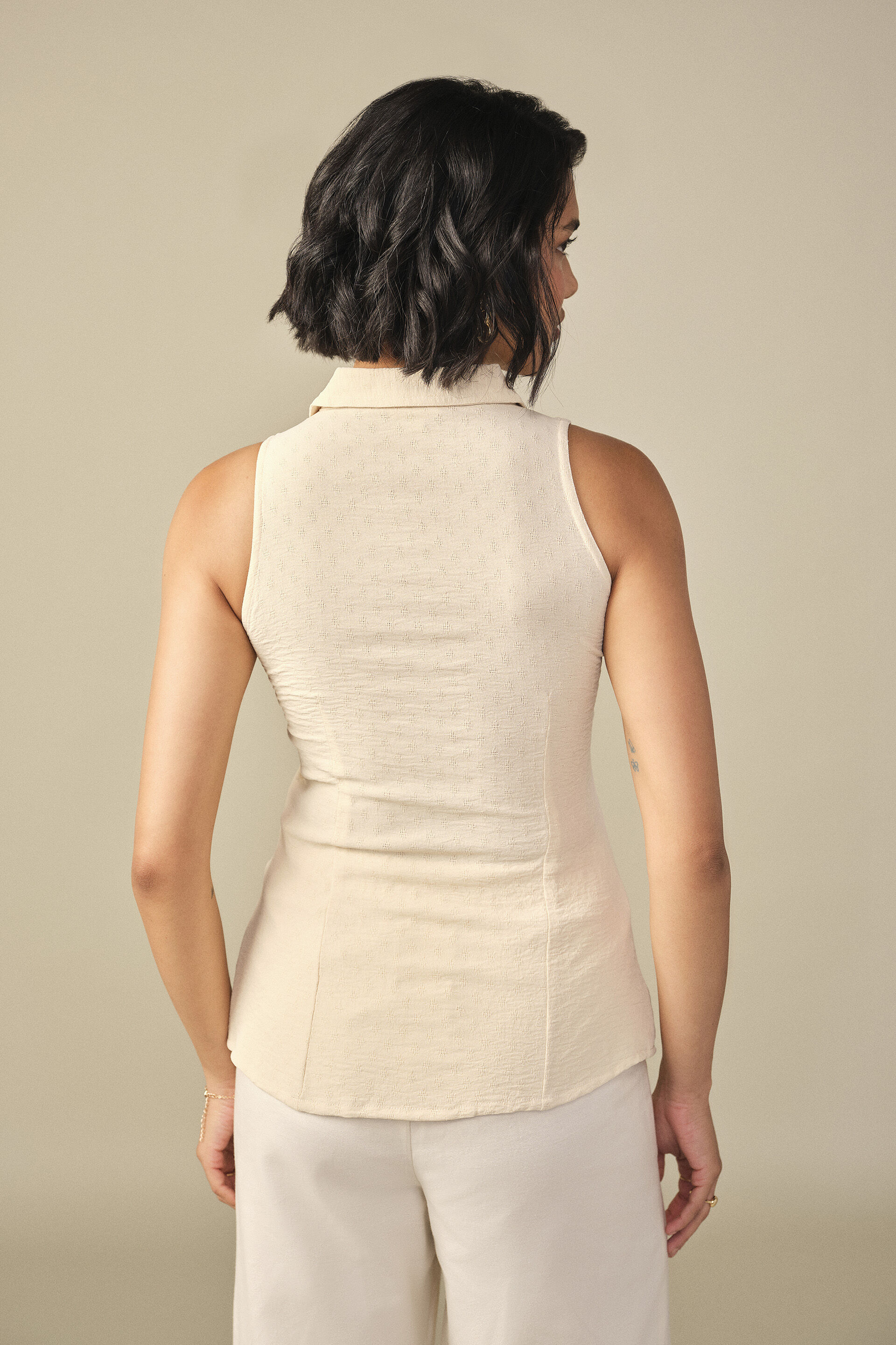 Boucl&eacute; Waistcoat in Ivory, Ivory, image 5